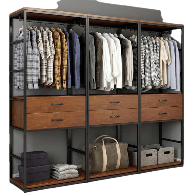 鼎聚全步入式衣柜金屬置物衣柜開(kāi)放式衣帽間落地抽屜衣櫥實(shí)木衣柜架組合 定做（聯(lián)系客服報價(jià)，非商品價(jià)） 組裝