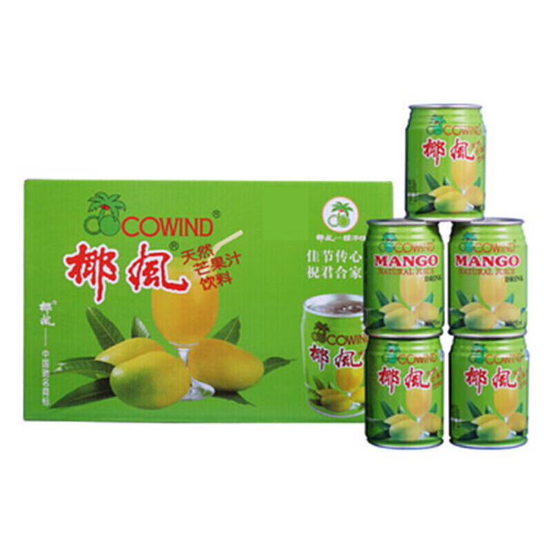 椰风挡不住芒果汁饮料挡不住强力浓缩果味饮品8罐24罐 绿罐椰风包装24