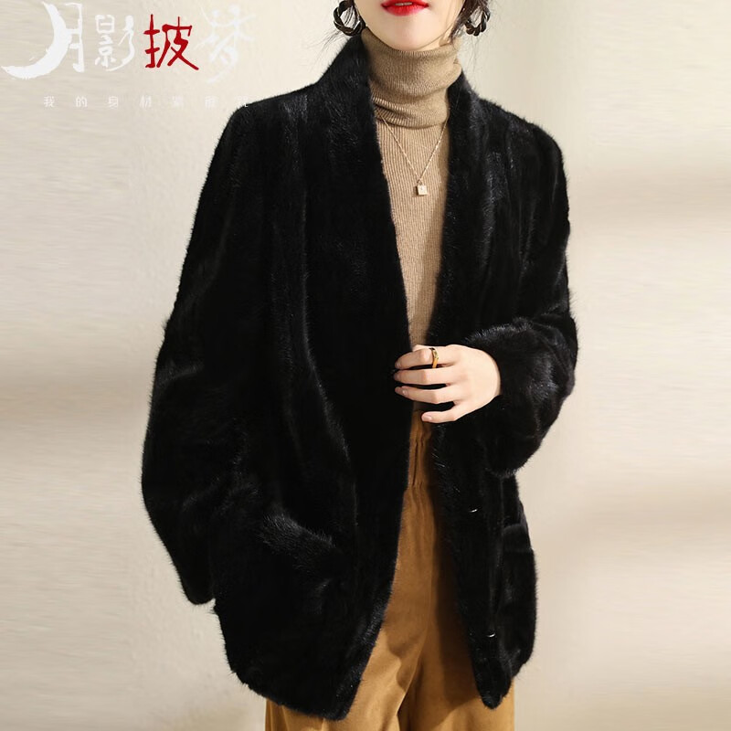 月影披梦进口貂皮大衣女士中长款水貂毛海宁皮草外套貂绒皮衣大码皮毛