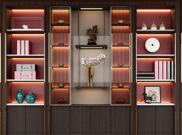 间背景墙3d立体直播背景布古风高级感书架书柜办公室 zb-94 600x300cm