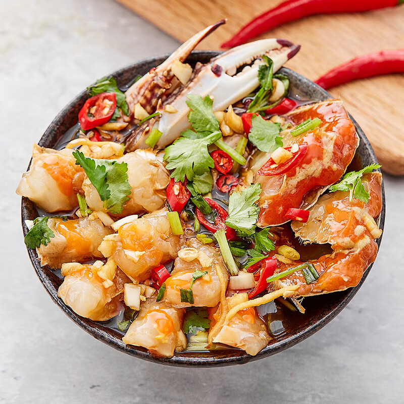 渔味鲜潮汕蟹块 潮汕生腌醉蟹腌蟹红膏呛蟹潮汕口味下饭即食蟹块生腌