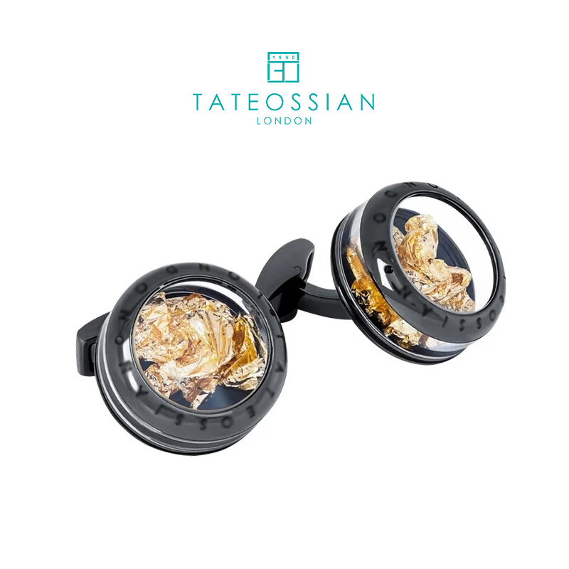 TATEOSSIANRT珍贵金箔陨石袖扣男精致衬衫袖口钉轻奢饰品婚礼生日送男士礼物 珍贵金箔（现货）