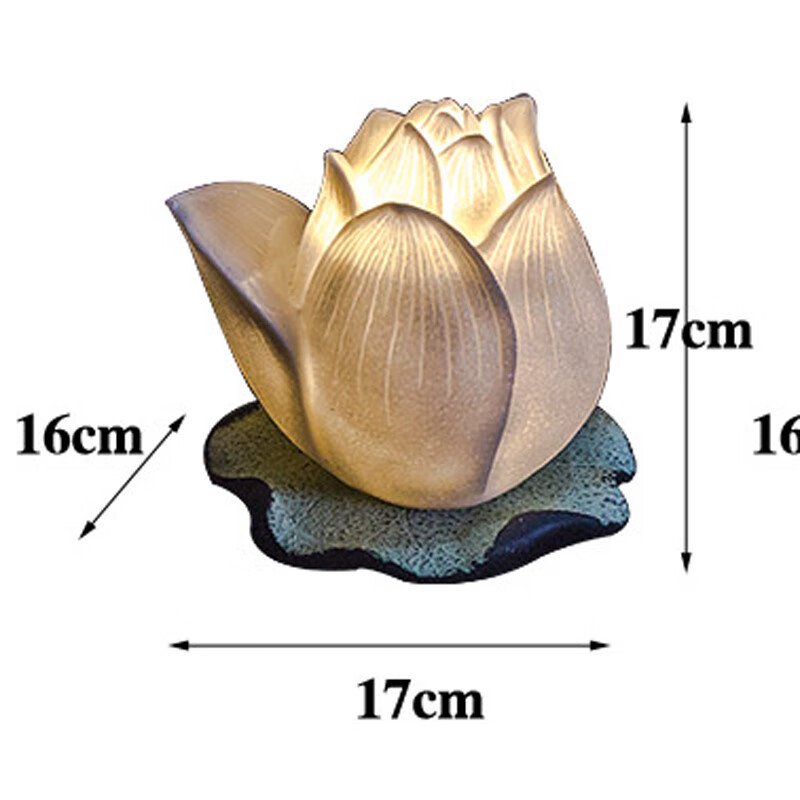 ow)新中式禅意网红民宿装饰卧室荷花仿古古典创意古风暖光莲花台灯