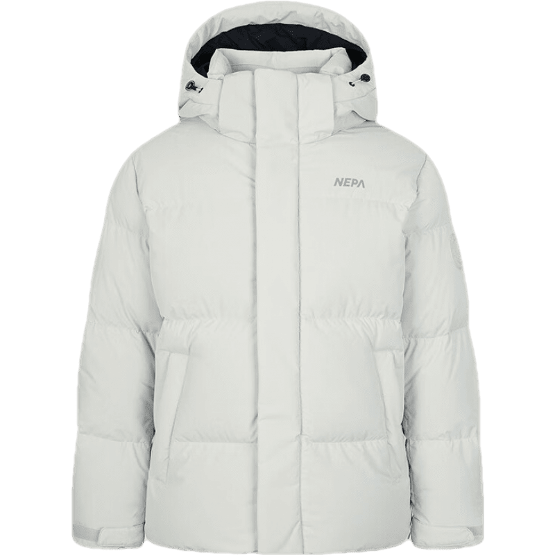 NEPA耐葩秋冬男女同款鵝絨羽絨服防風可脫卸帽外套7IF2021 霧色 XS 160/84A
