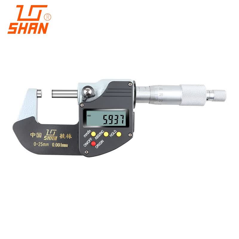 桂量高精度0.001数显外径千分尺0-25mm螺旋测微器仪电子数显 GL001 量程0-25mm 0.001