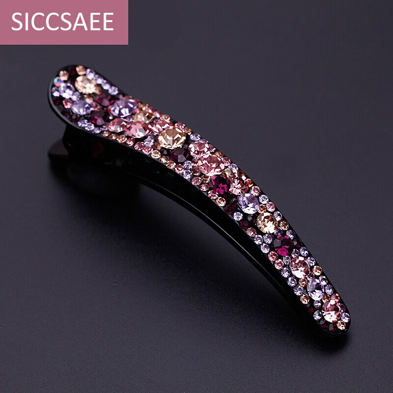 siccsaee 夹子头饰发夹刘海夹妈妈侧边头发卡子一字夹简约鸭嘴夹水钻