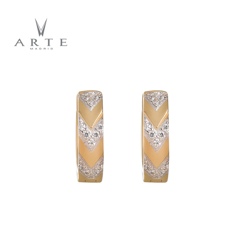 新品ARTE艾尔蒂 Infinity V镶钻52颗白色圆形晶钻耳环钻石耳钉气质 镶钻耳钉