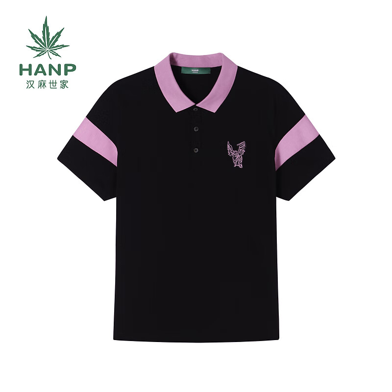 汉麻世家(HANP)男士短袖T恤 黑色 M 170/92A