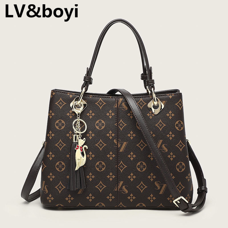 lvboyi包包女包新款时尚百搭女士斜挎包印花铂金包经典简约手提包 ls