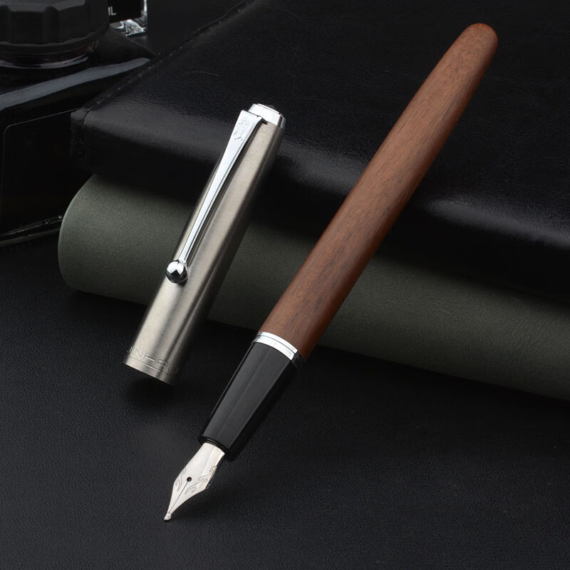 风泊亭长刀研钢笔高档原木木制手工打磨1.