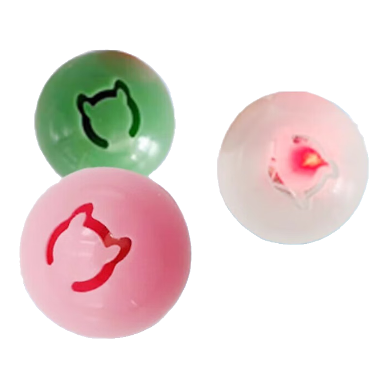 【京东快递】猫咪玩具球猫薄荷狗狗闪光发光球铃铛球玩具解闷神器 红色球1个【铃铛款】