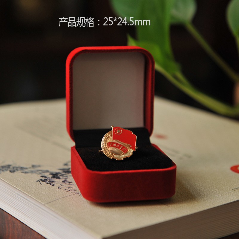 荷听雨声共青团团徽胸针胸章定制团员徽章制作定做免费设计包装盒