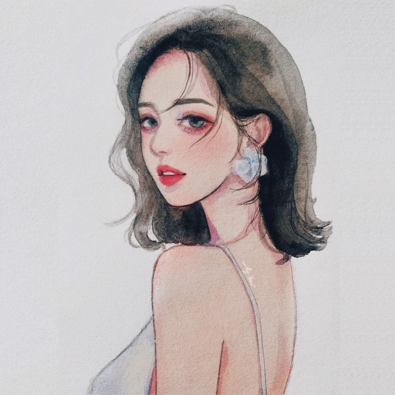手绘头像定制动漫真人照片转漫画设计q版情侣头像代画 头像设计(到胸