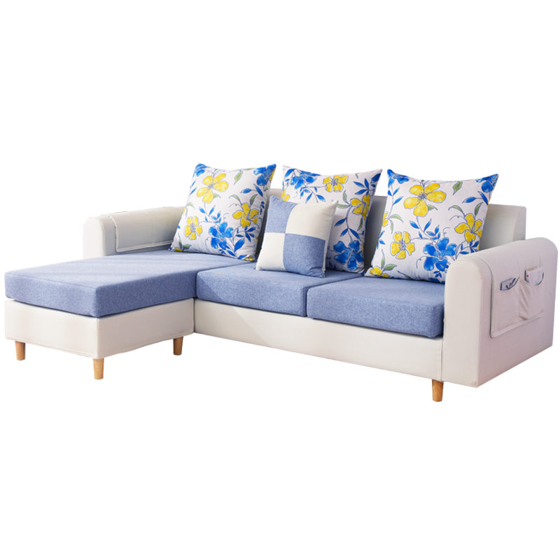杜沃 沙发 客厅家具布艺沙发可拆洗现代简约小户型三人位 懒人沙发 H16浅蓝色