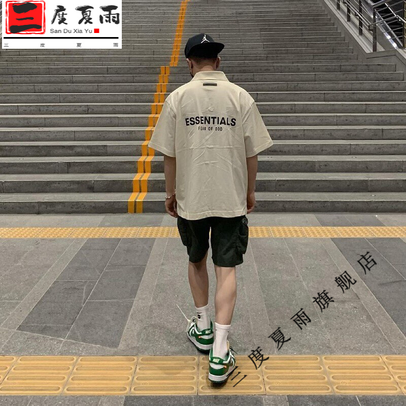 fog背后字母polo衫短袖 米白色 s