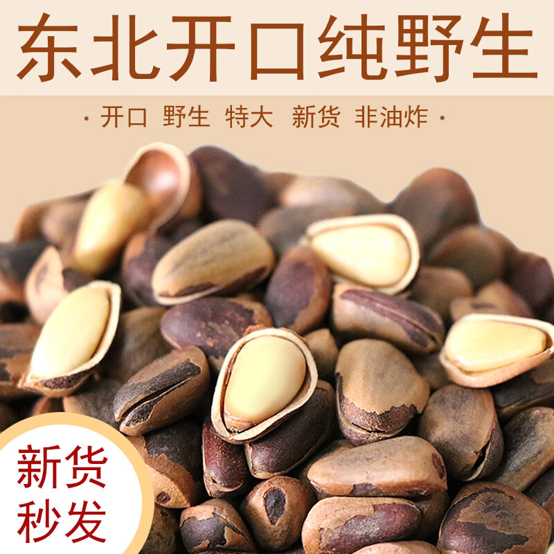 南美豹东北吉林纯生野生红松林农家松籽松子开口手剥饱满个大500克 500克松子