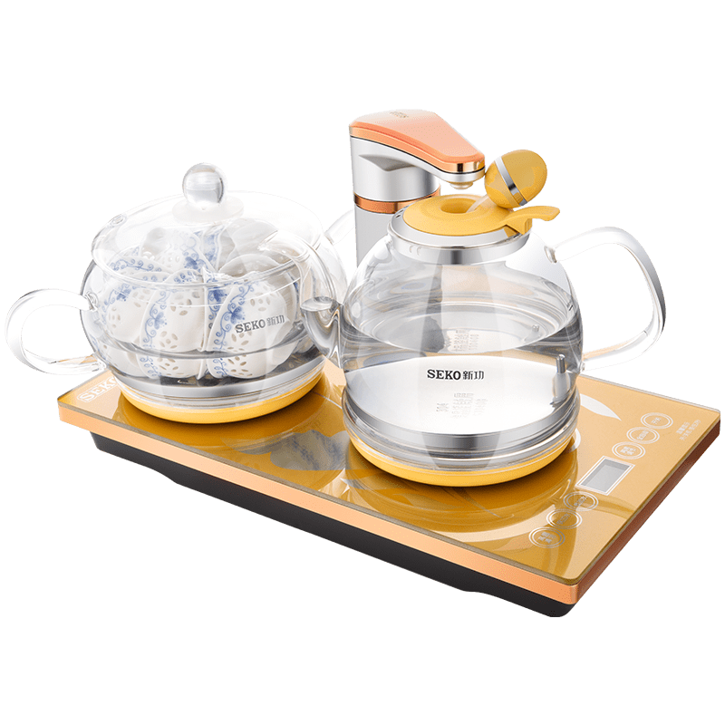 新功（SEKO）自動(dòng)上水電熱水壺茶具套裝電茶壺燒水壺上水茶盤(pán)電茶爐F92/F99 F92（尺寸：37*20）