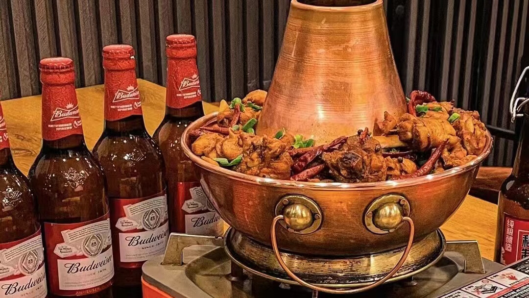 妙普乐火锅鸡铜锅加厚卡式炉煤气电磁炉羊蝎子牛蛙双层火锅 26燃气