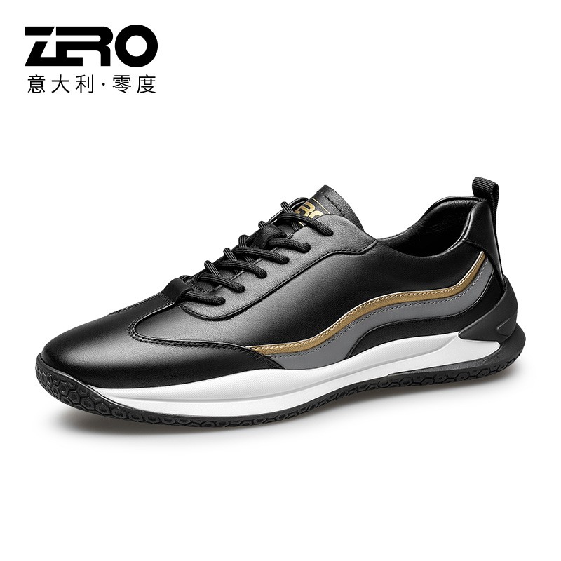 2021夏季运动休闲鞋子男士休闲皮鞋户外跑步鞋潮流百搭旅游鞋 黑色 38