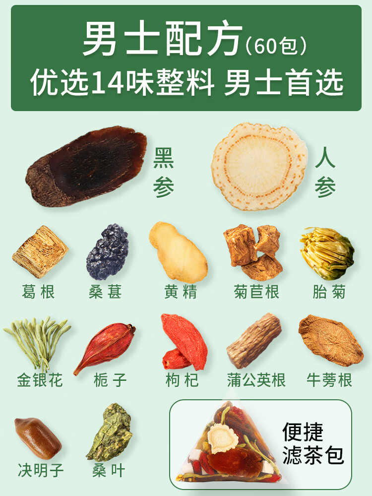 菊花枸杞决明子茶牛蒡根金银花蒲公英养生茶花茶茶叶熬夜茶包 男性