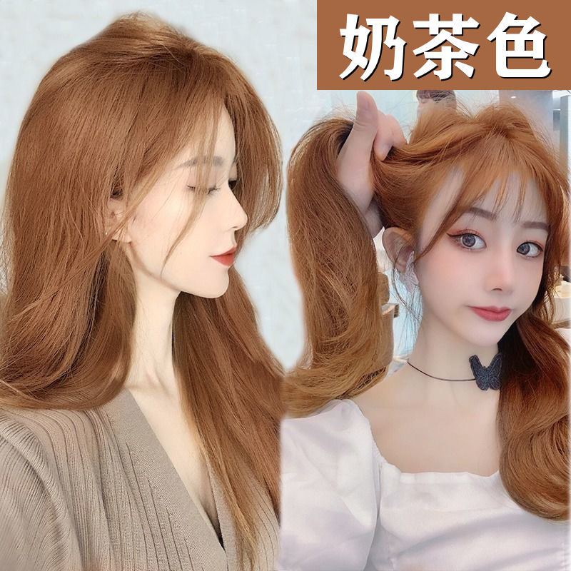 jiaying染发膏植物2024流行色棕黑色盖白发染发剂自己染亚麻色 奶茶色