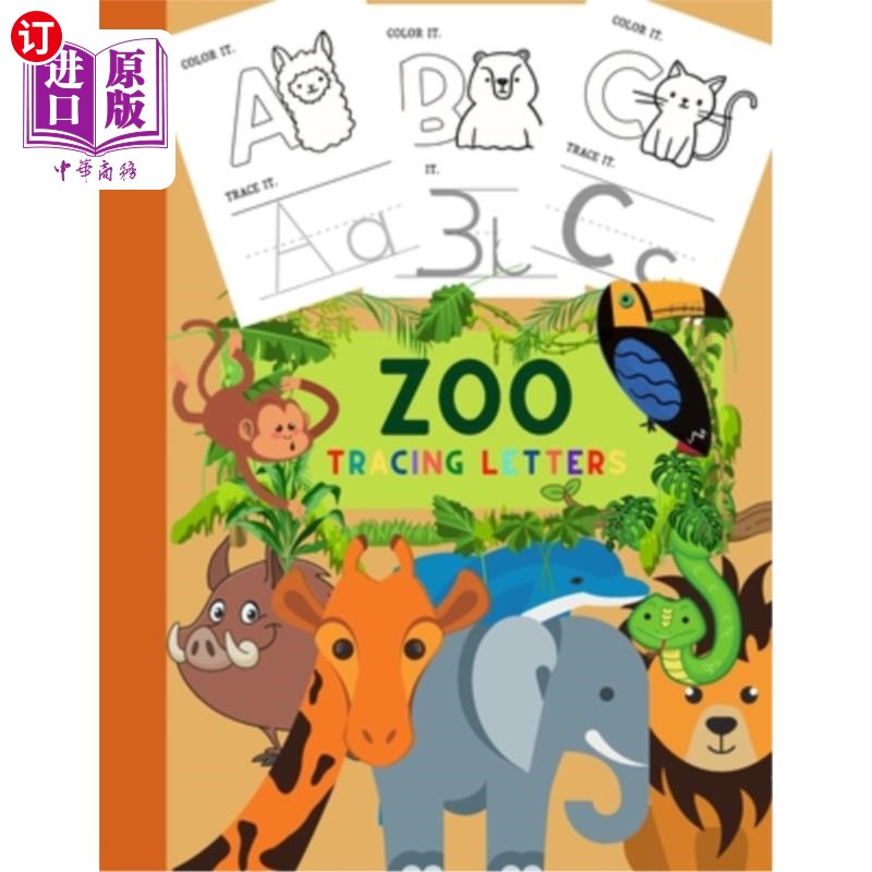 海外直订zoo letter tracing: beautiful activity book for kids