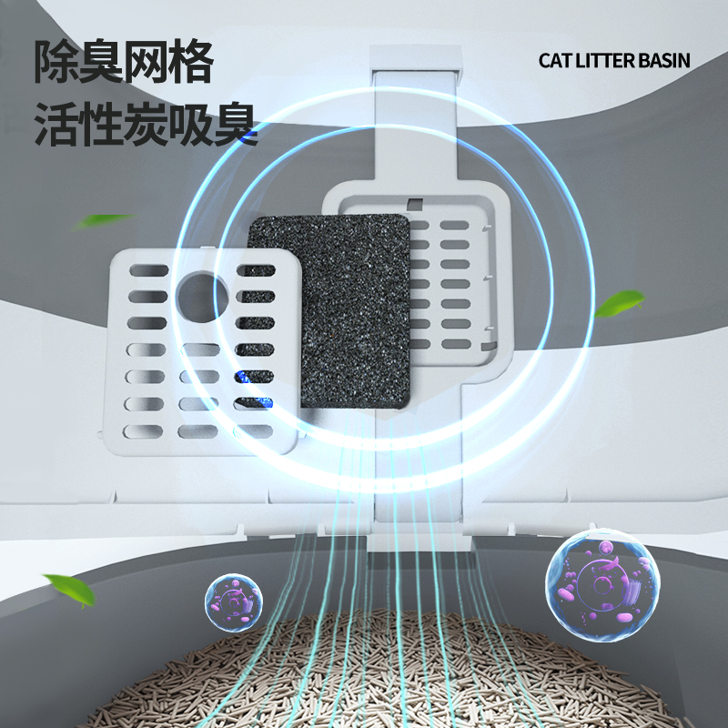 HELLOJOY猫砂盆全封闭特大号猫厕所除菌防外溅幼猫超大号猫屎盆猫咪用品