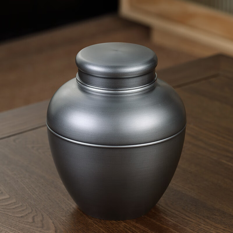 自像堂 手工锡制茶叶罐大号密封罐茶叶桶大容量防潮手工锡器家用茶罐