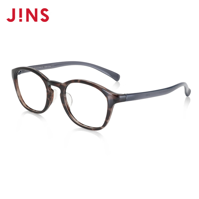 睛姿(JINS)含镜片近视眼镜男女居家休闲舒适佩戴可加配防蓝光镜片UGF23A074 293灰色玳瑁