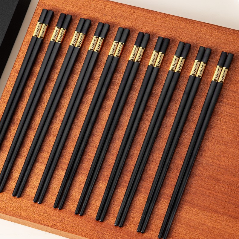 唐宗筷 合金筷子家用便携日式套装餐具不易发霉不锈耐高温家庭长快子