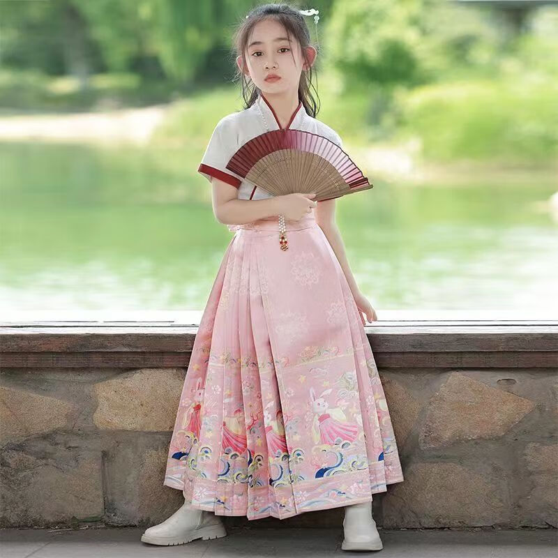 史努比（SNOOPY）女童马面裙秋款儿童汉服古装超仙连衣裙中国风唐装小女孩古风套装 粉色马面裙上衣+裙子 110怎么看?