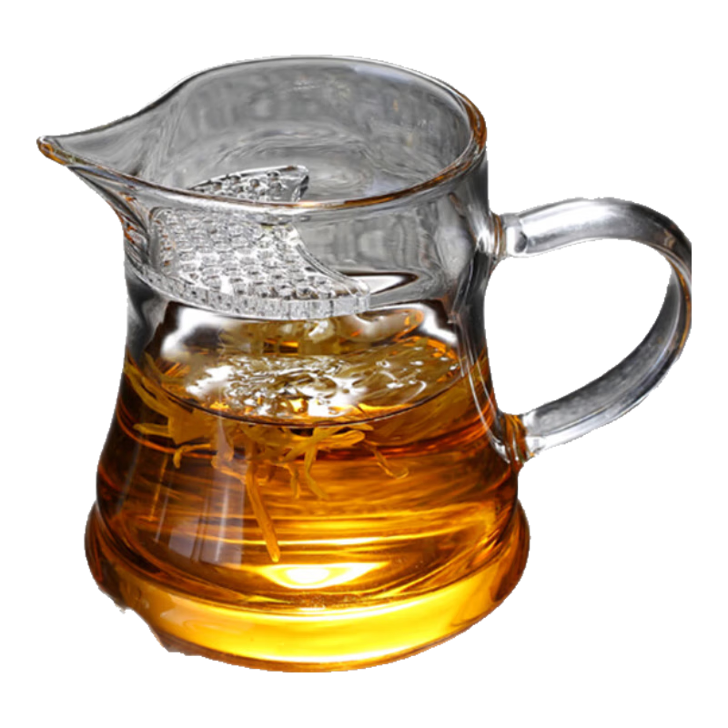 茶適 高硼硅耐熱玻璃月牙公道杯275ml 茶濾網(wǎng)分茶器 茶海C1423