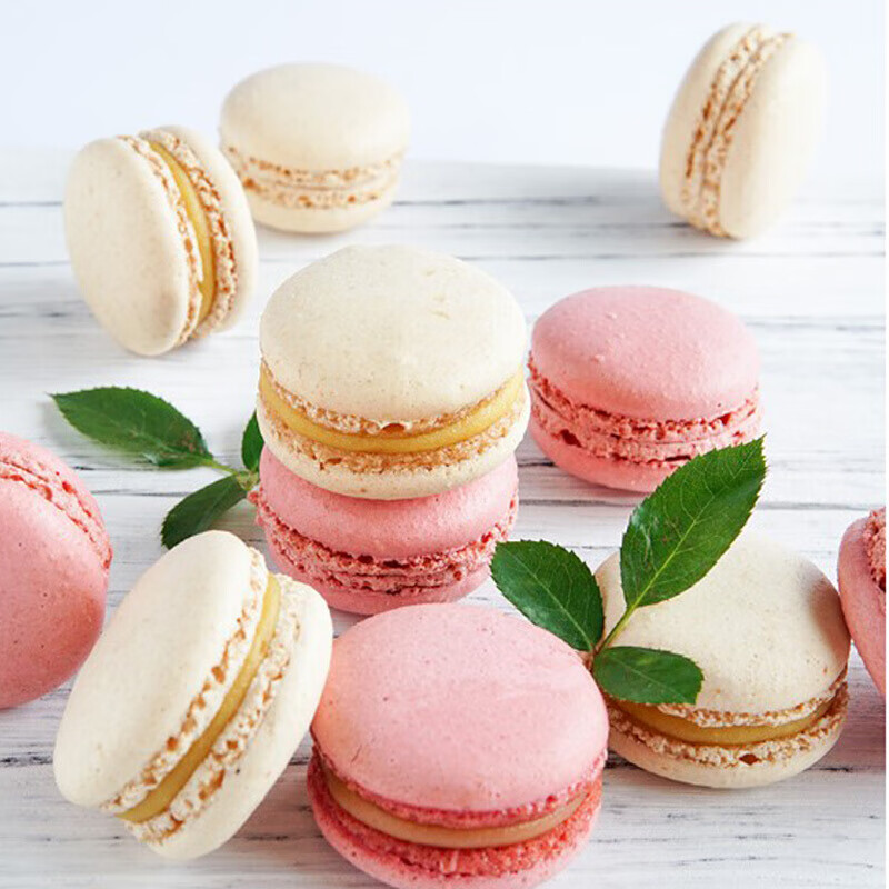 甜点西式饼干糕点早餐零食品大送盒小面包240g 马卡龙24枚礼盒装