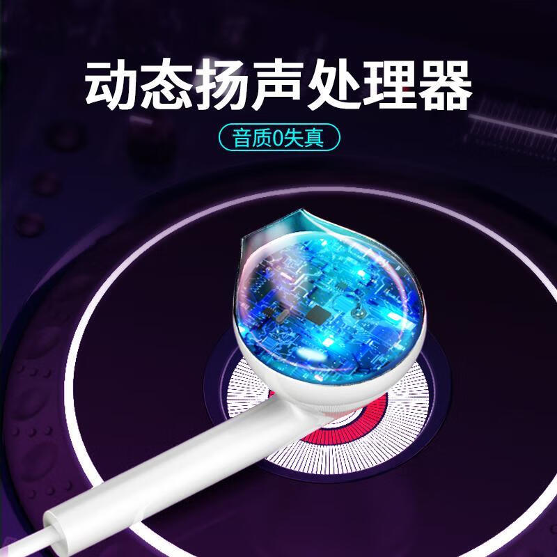 RSRDDY 电脑耳机入耳式带麦有线2米3米语音加长线直播声卡专用双插头 2米【白色】单插头 标配