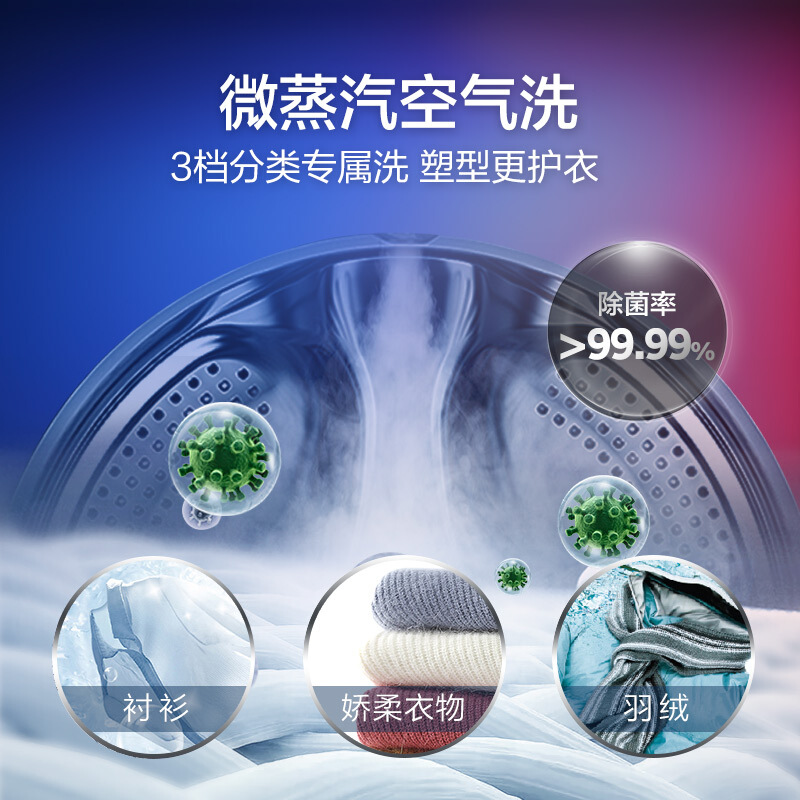 【旗舰新款】海尔（Haier）滚筒洗衣机10公斤大容量洗烘一体机家用全自动变频除菌空气洗衣物护理机 洗烘一体+空气洗+蒸汽除螨+双喷淋