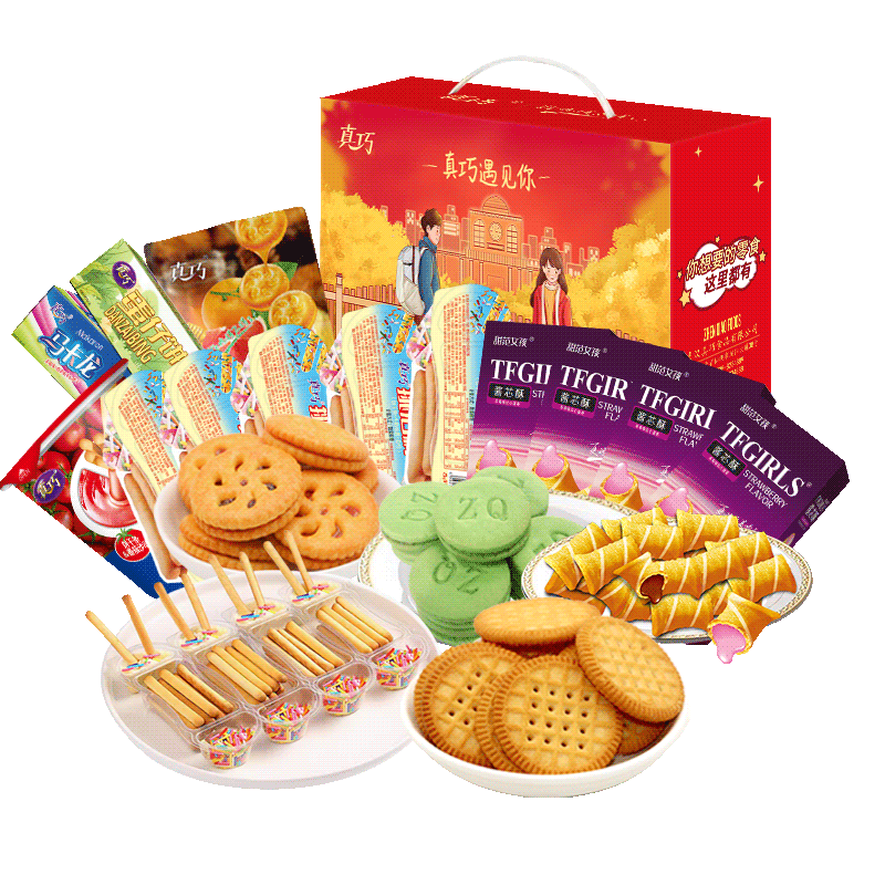 真巧748g真巧休闲零食曲奇饼干遇见国庆中秋节端午礼盒赠亲友大礼包 遇见端午礼盒