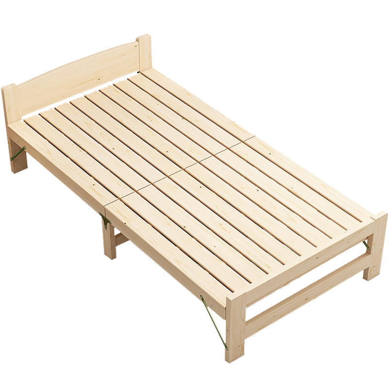 多颂 折叠床实木家用1.2米木板简易办公室午休省空间租房单人小床 封闭床头：60cm宽