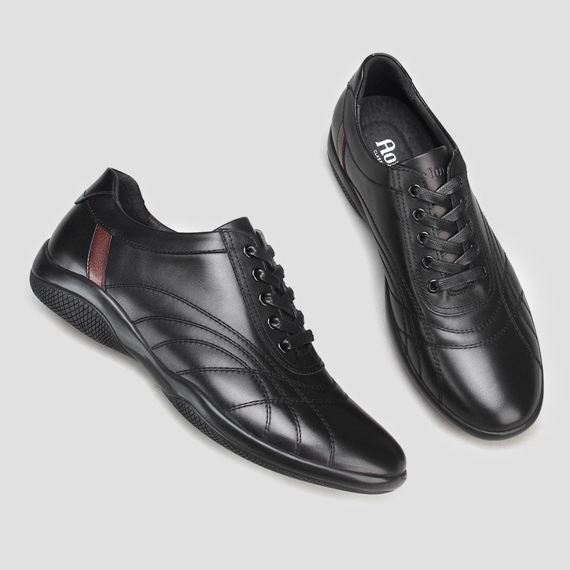 奥勒伦(aorllun)aorllun奥勒伦男士休闲皮鞋舒适平底软底真皮休闲鞋