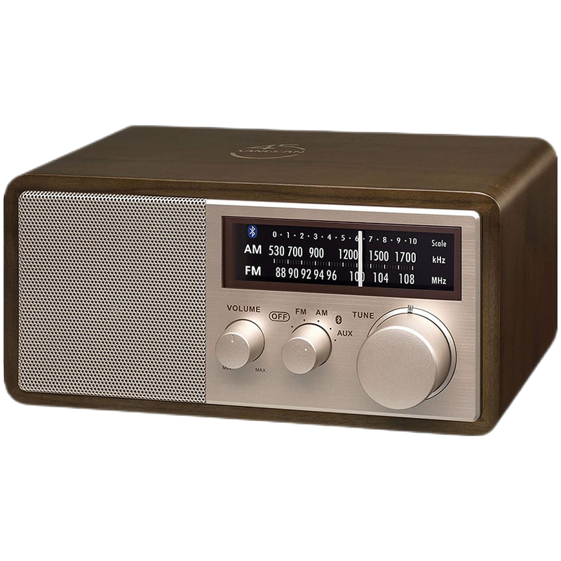 山进（SANGEAN） WR-16SE 木质收音机AM/FM调幅调频 45周年特别版蓝牙复古深色胡桃