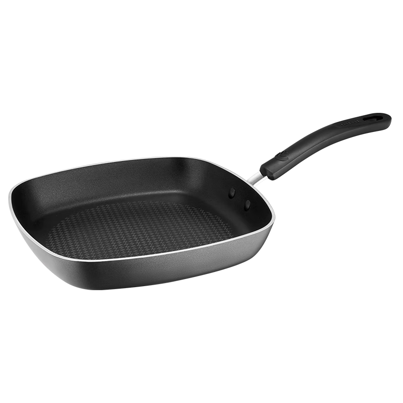 特福（Tefal）煎锅26cm几何煎锅方形牛排煎锅不粘锅煎蛋锅燃气灶专用平底锅