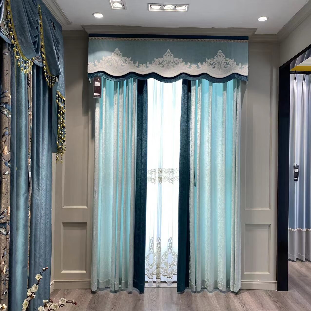 雪尼尔纯色遮光窗帘卧室飘窗客厅轻奢简约北欧现代窗纱 其他颜色联系