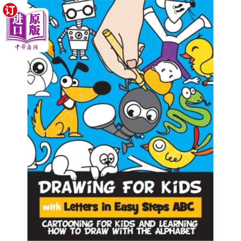 海外直订drawing for kids with letters in easy steps abc