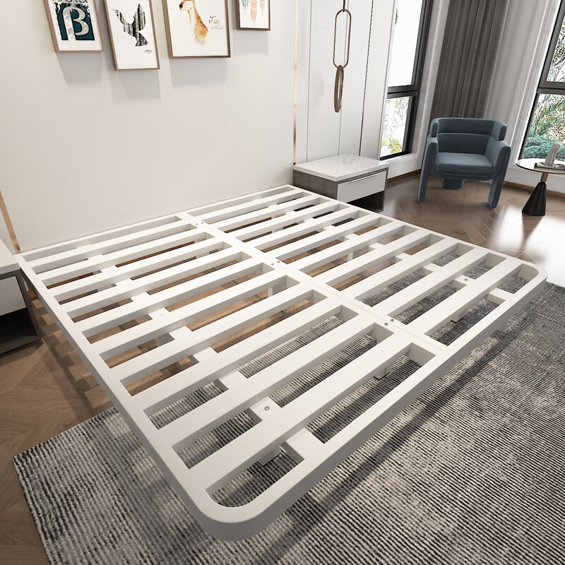 8米双人床排骨架1.2米床架无床头铁 白色 光滑面 1000mm*2000mm