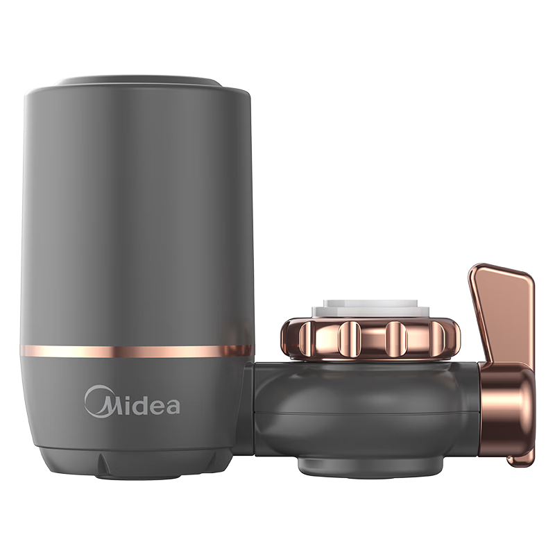 美的（Midea）净水器水龙头过滤器家用自来水滤水器直饮前置过滤器厨房卫生间通用除水垢除余氯双出水可清洗滤芯 一机五芯【四年免换芯】