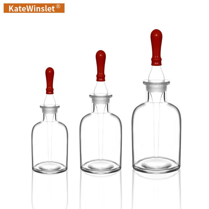 30 60 125ml 胶头滴瓶附胶帽 白色玻璃点滴瓶 胶头滴管试剂吸管化学实