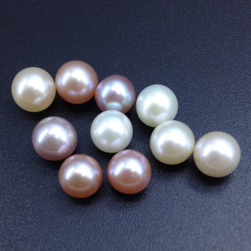 怀风淡水珍珠散珠裸珠 有孔 无孔 正圆形强光无暇 diy配珠 无孔 白色