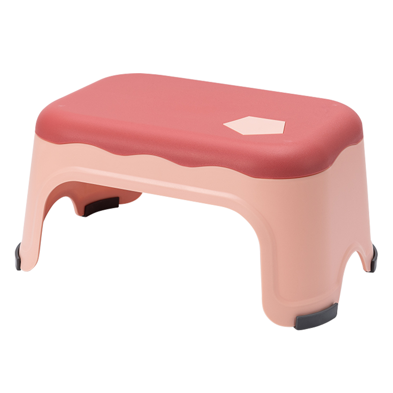 好尔塑料小凳子家用矮凳创意可爱塑料加厚板凳客厅可叠放轻奢简约浴室凳稚嫩粉1个装