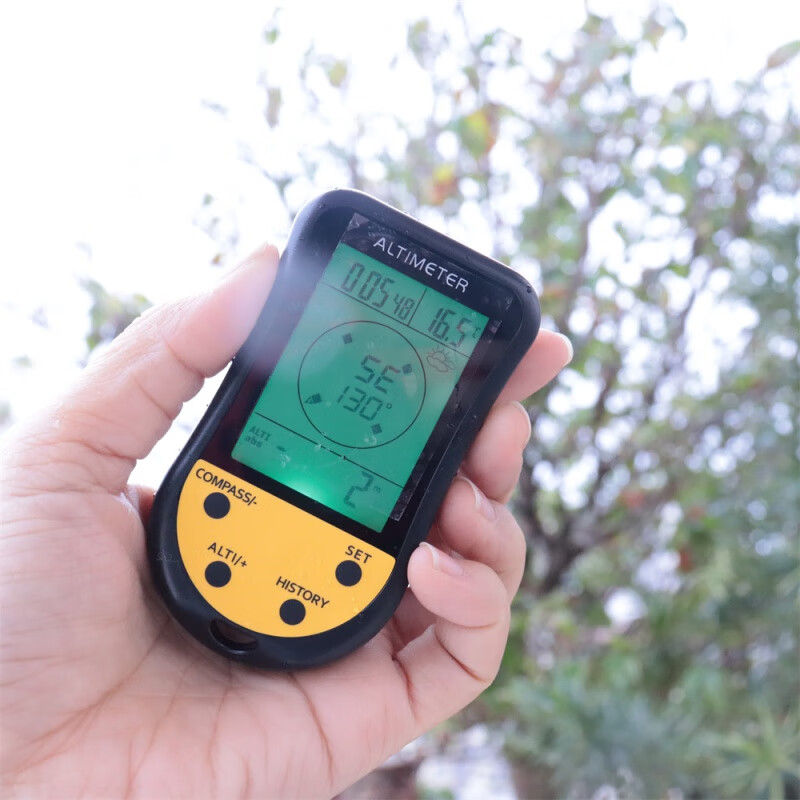 2022海拔测量仪 手持式高度计登山多功能指南针气压计海拔表温度 电子