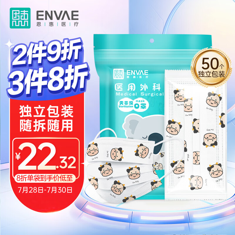 内幕说说ENVAE 50只/袋一次性医用外科口罩真实感受质量？希望用过的朋友说下