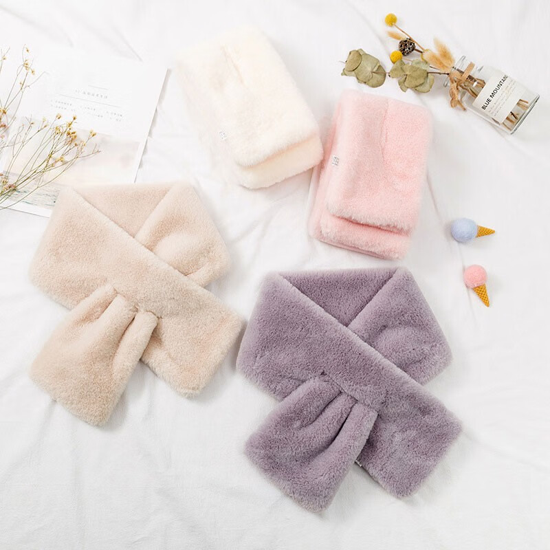 誠一集（CHENGYIJI） 保暖围脖不掉绒时尚简约女生围巾冬季围脖护颈围巾 米色（13*90CM）